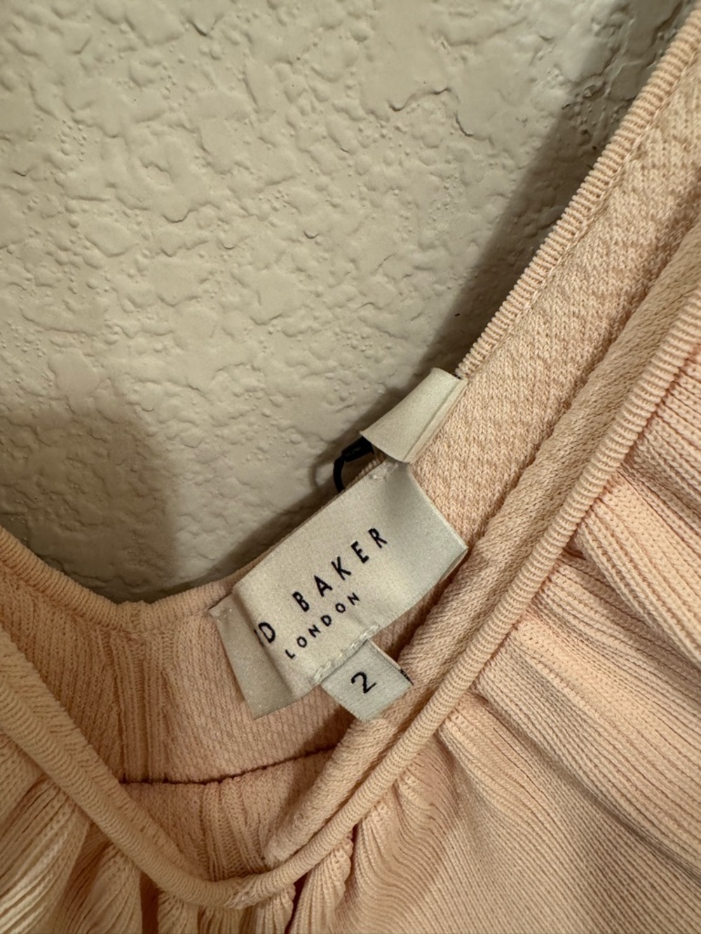 Ted Baker Blush Pink Ruffle Scoop Neck Skater Dress - Picture 5 of 5